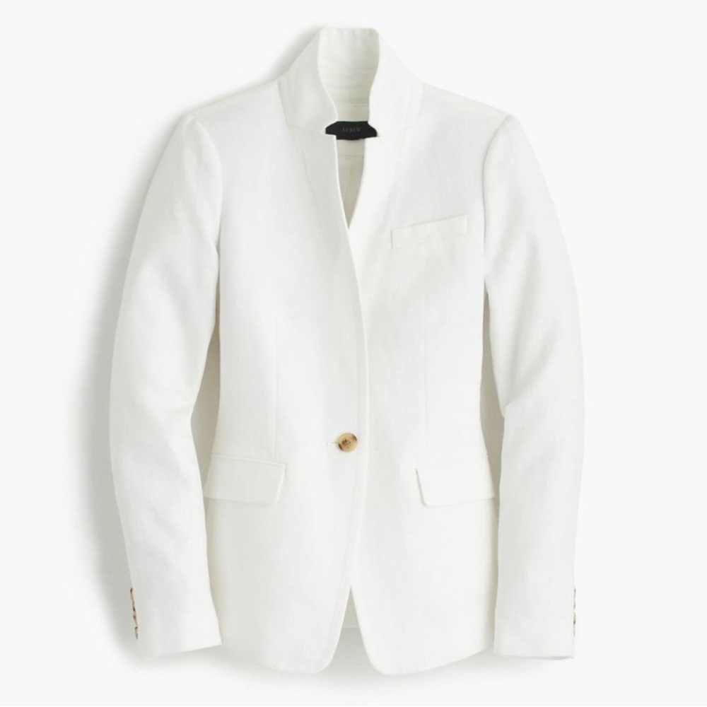 J. Crew | Ivory White Linen Regent Blazer
